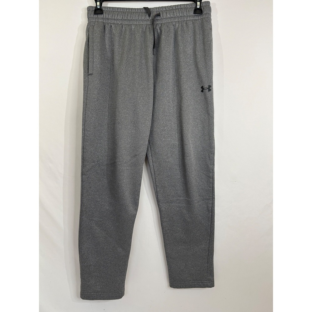 Under Armour Boys Youth Large Grey Logo Polyester Jogger Sweatpants Sz L